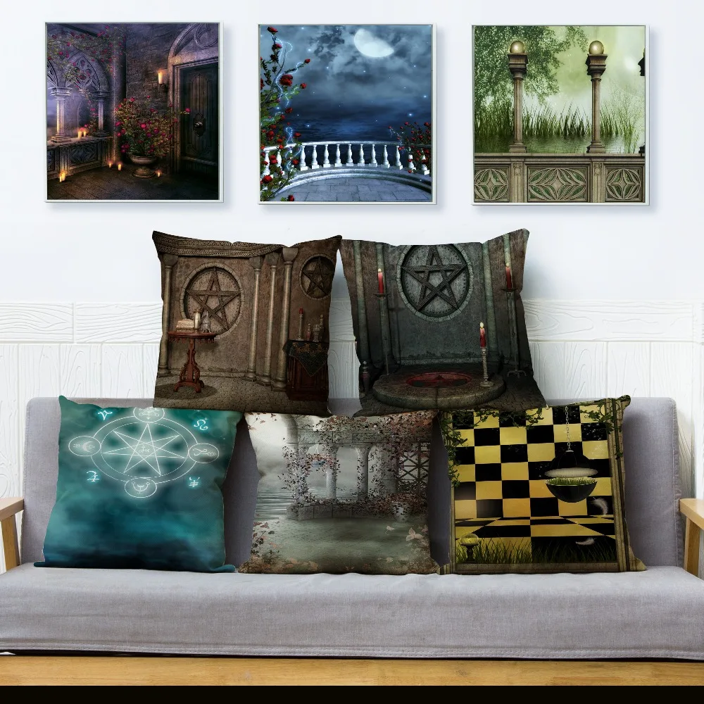 Gothic Style Magic Scenic Print Cushion Cover Beige Linen Pillowcase 45*45 Square Throw Pillows Covers Home Decor Pillow Case
Gothic Style Magic Scenic Print Cushion Cover Beige Linen Pillowcase 45*45 Square Throw Pillows Covers Home Decor Pillow Case