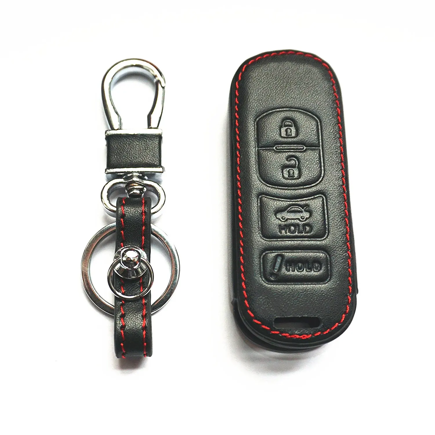 WFMJ Black Genuine Leather 4 Buttons Remote Smart Key Chain Holder Cover Case Fob For Mazda 3 5 6 CX-7 CX-9 MX-5 Miata
WFMJ Black Genuine Leather 4 Buttons Remote Smart Key Chain Holder Cover Case Fob For Mazda 3 5 6 CX-7 CX-9 MX-5 Miata