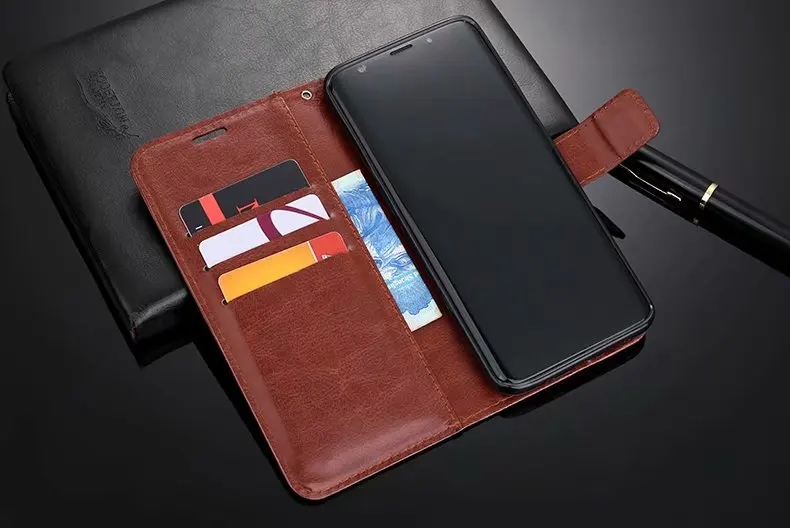 LuxuryFlip кожаный бумажник чехол для SAMSUNG S9 с подставкой держатель + слот карты SoftSoft