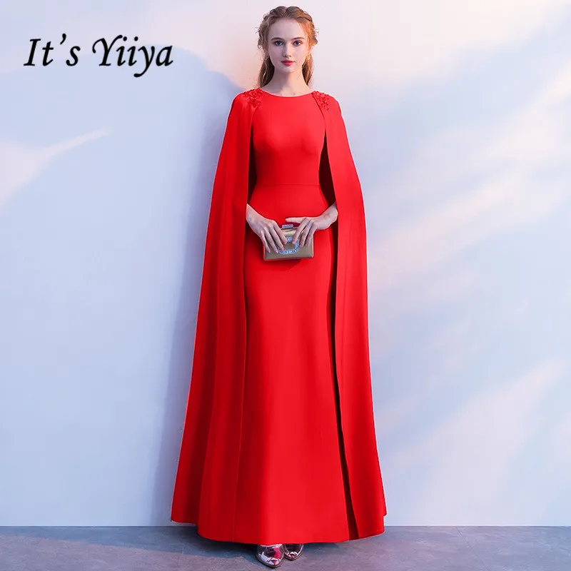 Женское вечернее платье в пол It's YiiYa красное ТРАПЕЦИЕВИДНОЕ ПЛАТЬЕ на молнии с