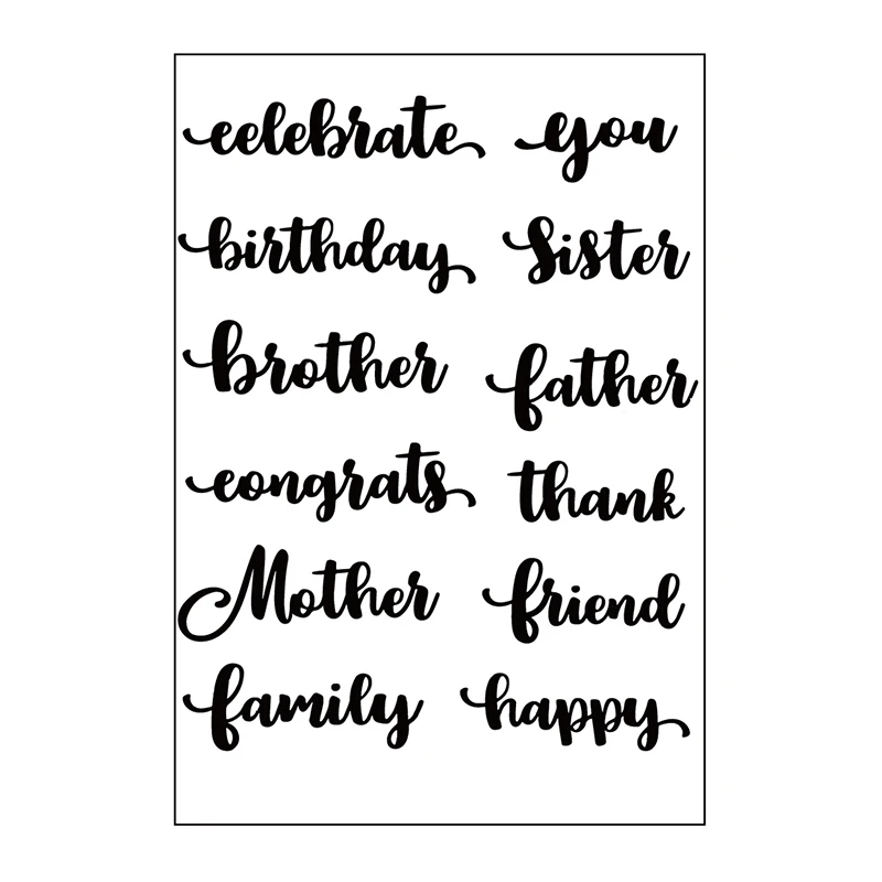 Family Birthdays Silicone Clear Stamps/Seal For DIY Scrapbooking Decorative Card Making Craft Fun Decoration Supplies
Family Birthdays Silicone Clear Stamps/Seal For DIY Scrapbooking Decorative Card Making Craft Fun Decoration Supplies