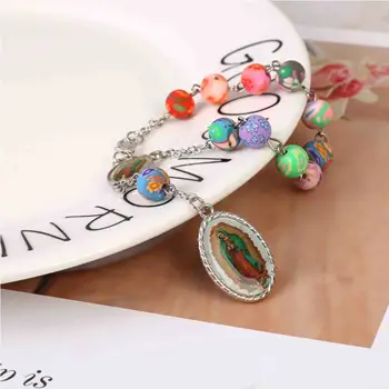 12 pieces of Catholic Charm Soft Porcelain Rosary Baptism Children's Bracelet, Guadalupe Madonna Medal Bracelet Baptism Blessing
12 pieces of Catholic Charm Soft Porcelain Rosary Baptism Children's Bracelet, Guadalupe Madonna Medal Bracelet Baptism Blessing