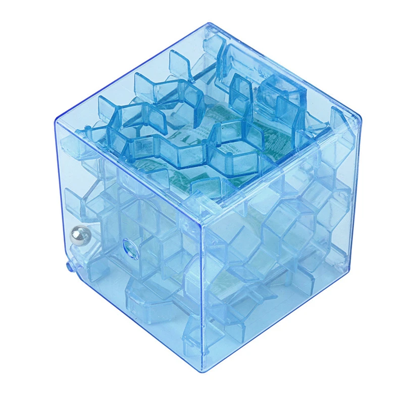 Синий 3D куб головоломка деньги Лабиринт банк экономия монет Коллекция Чехол
