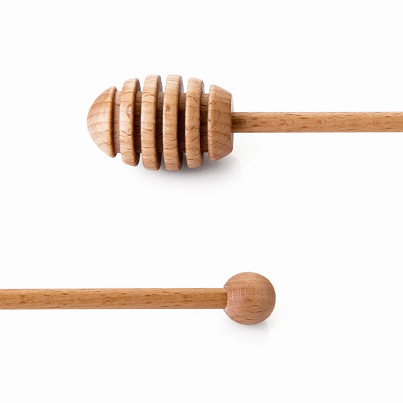 1pcs Wooden Honey Sticks Handmade Honey Dipper Coffee Tea Stirrer Long Handle Mixing Spoon for Honey Jar Stick Home Bar (4)