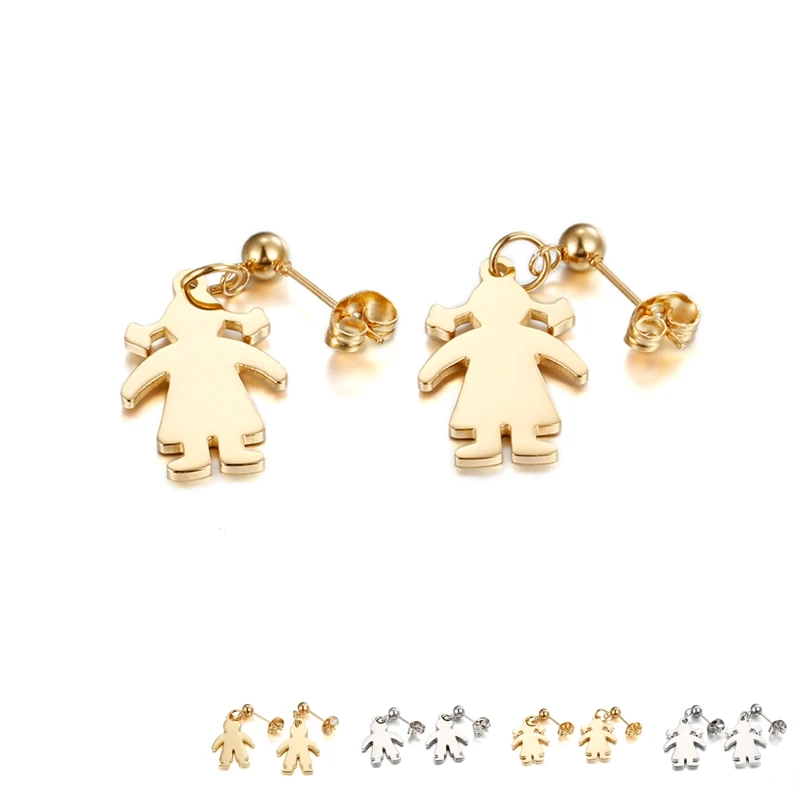 Cartoon Boy And Girl Style Stud Earrings For Women Children Girls Lady health Stainless Steel Mother's Gift
Cartoon Boy And Girl Style Stud Earrings For Women Children Girls Lady health Stainless Steel Mother's Gift