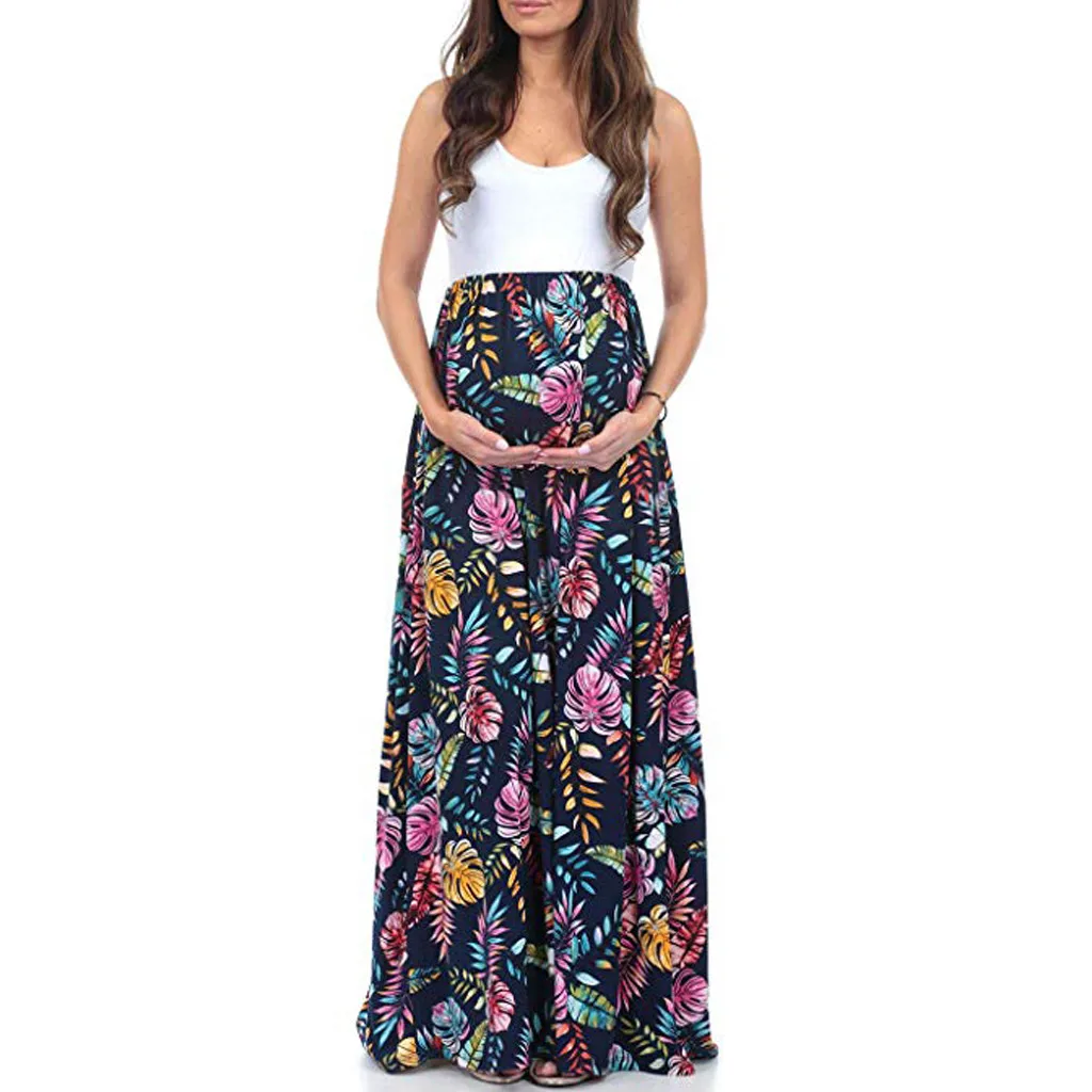 Maternity Dresses Pregnant Strap Pregnant Splicing Maternity Long Dress Print Leaf Vest Floral Print Pregnancy Dress Summer 2019
Maternity Dresses Pregnant Strap Pregnant Splicing Maternity Long Dress Print Leaf Vest Floral Print Pregnancy Dress Summer 2019