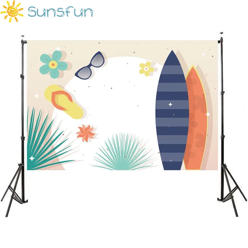 Sunsfun Photography Backdrop Birthday Party Cartoon Summer Sea Breach Surfboard Glasses Flip Flops Background for Pictures
Sunsfun Photography Backdrop Birthday Party Cartoon Summer Sea Breach Surfboard Glasses Flip Flops Background for Pictures