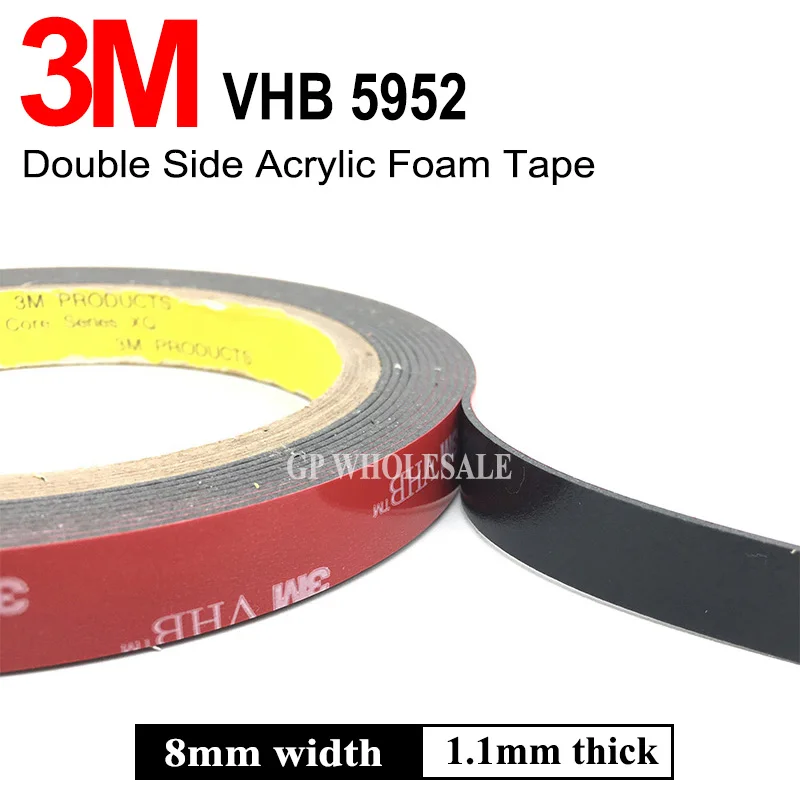 3 Pack 3M VHB Double Sided Foam Adhesive Tape 5952 Grey Automotive Mounting Industrial Grade