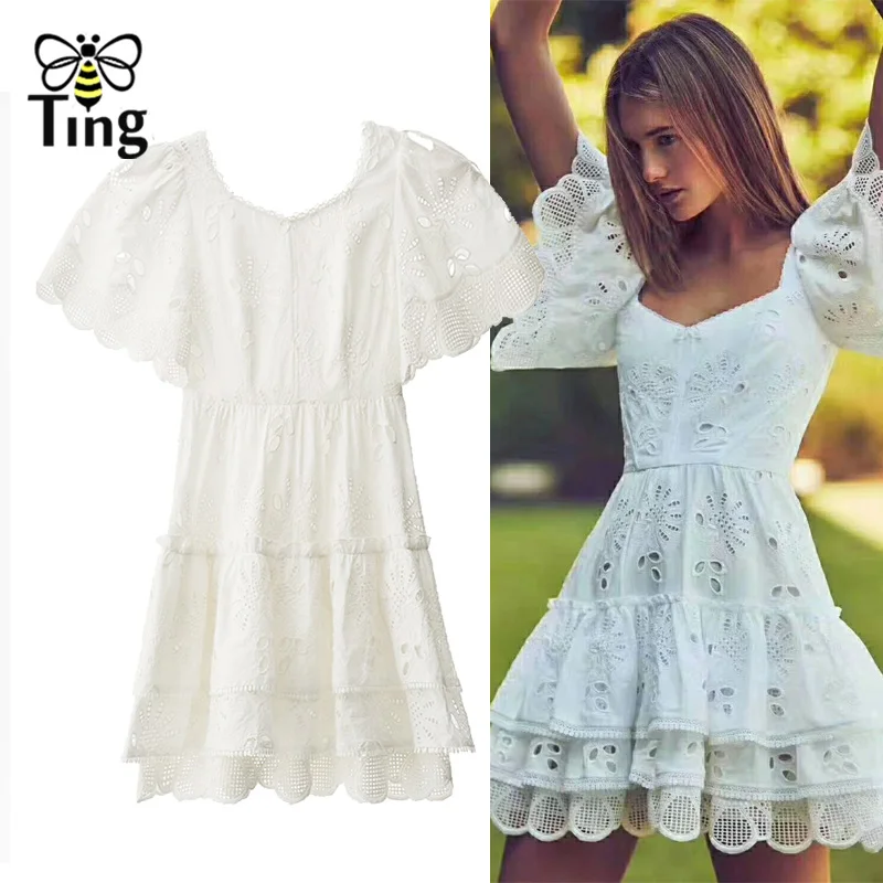 Tingfly Designer Runway Summer Hollow Cut out Dress Flare Sleeve Lace Patchwork Summer Mini Short Dress White Party Dresses New
Tingfly Designer Runway Summer Hollow Cut out Dress Flare Sleeve Lace Patchwork Summer Mini Short Dress White Party Dresses New
