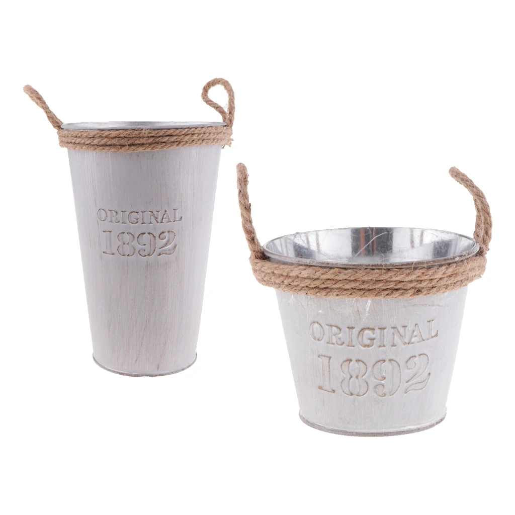 Garden Seeding Watering Container Can Case Plant Herb Flower Bucket Pot, Tabletop, Countertop Garden Deck Decor