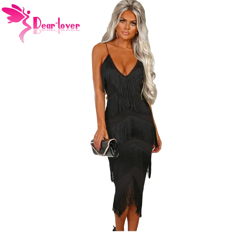 Dear Lover New Summer Sexy Spaghetti Strap Party Dresses Black Deep V Tassel Bodycon Midi Dress Vestidos Mujer Clubwear LC611030
Dear Lover New Summer Sexy Spaghetti Strap Party Dresses Black Deep V Tassel Bodycon Midi Dress Vestidos Mujer Clubwear LC611030