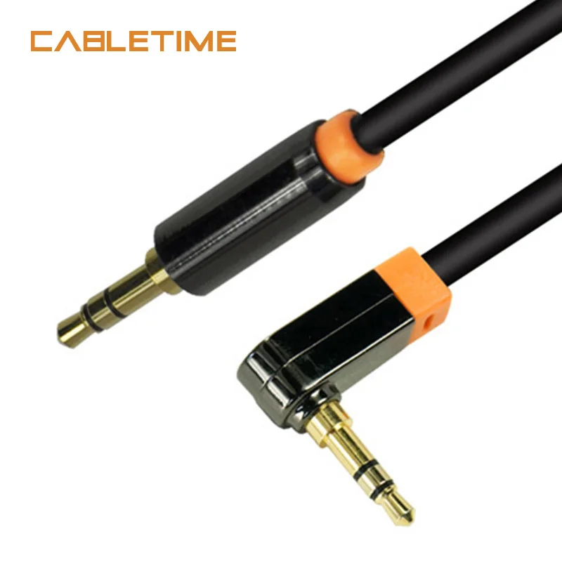 Cabletime 3.5mm Aux Cable 90 Degree Right Angle Flat Jack Male to Male Stereo Audio Cable Adapter For Car Headphone Speaker N071
Cabletime 3.5mm Aux Cable 90 Degree Right Angle Flat Jack Male to Male Stereo Audio Cable Adapter For Car Headphone Speaker N071