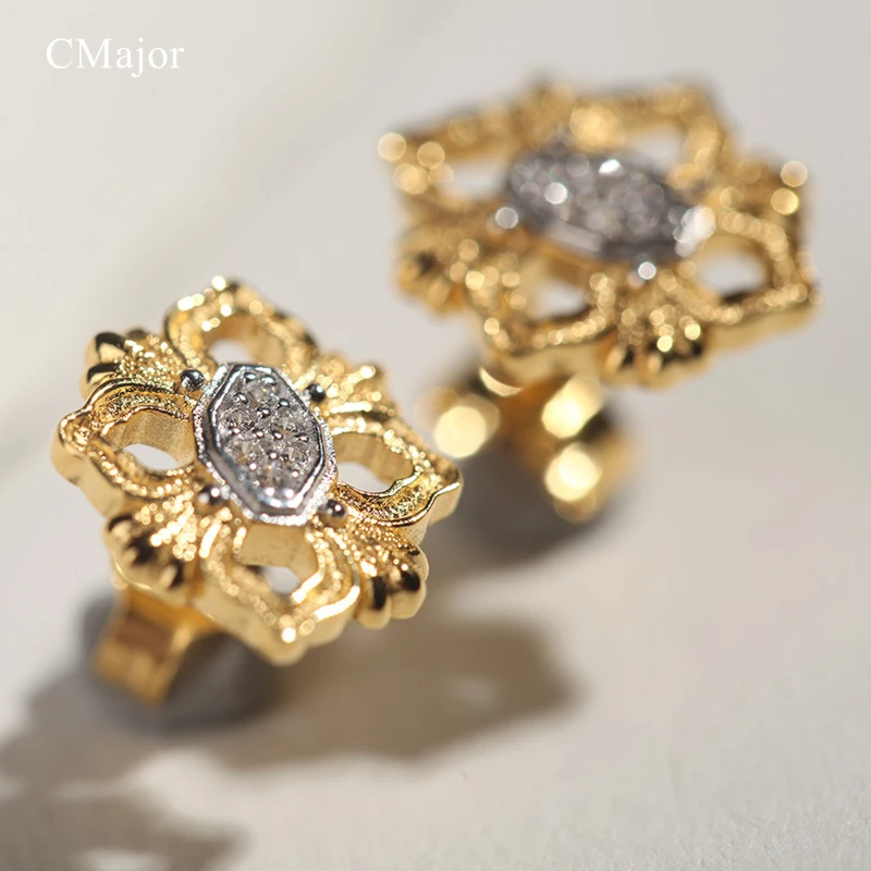 Cmajor 925 Silver Cross Flower Stud Earrings Vintage Palace Elegant Fashion Earrings For Women
Cmajor 925 Silver Cross Flower Stud Earrings Vintage Palace Elegant Fashion Earrings For Women