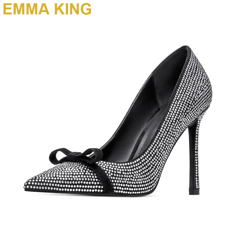 Emma king/Роскошные туфли со стразами пикантные женские лодочки обувь для вечеринок