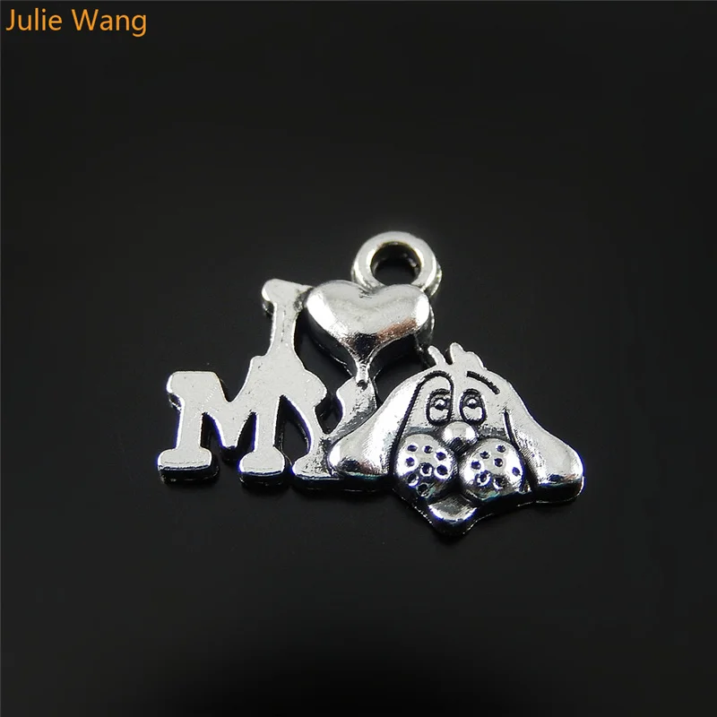 Julie Wang 20pcs/lot Zinc Alloy Antique Silver Charms I Love My Dogs Suspension Necklace Pendants Finding Jewelry DIY Accessory
Julie Wang 20pcs/lot Zinc Alloy Antique Silver Charms I Love My Dogs Suspension Necklace Pendants Finding Jewelry DIY Accessory