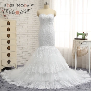 Rose Moda Plus Size Mermaid Wedding Dress Strapless Beaded Lace Wedding Dresses Lace Up Back for Black Girls 2019
Rose Moda Plus Size Mermaid Wedding Dress Strapless Beaded Lace Wedding Dresses Lace Up Back for Black Girls 2019
