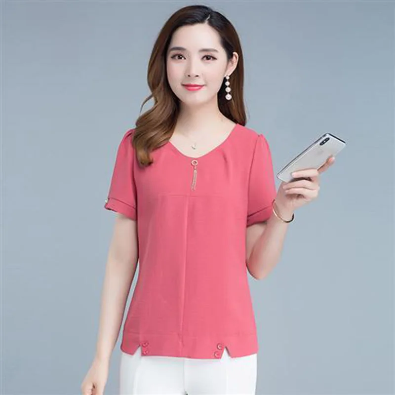 Women Spring Summer Style Chiffon Blouses Shirts Lady Casual Loose style V-Neck Short Sleeve Blusas Tops DF2775
Women Spring Summer Style Chiffon Blouses Shirts Lady Casual Loose style V-Neck Short Sleeve Blusas Tops DF2775