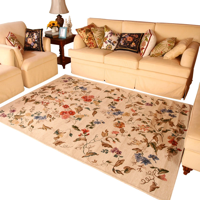 Pastoral Style Large Carpet For Living Room Floral Kilim Rug For Bedroom Kid Room Luxury Delicate Polyester Soft Home Floor Mat
Pastoral Style Large Carpet For Living Room Floral Kilim Rug For Bedroom Kid Room Luxury Delicate Polyester Soft Home Floor Mat