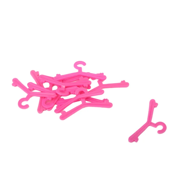 New Arrivals Plastic 1.89Inch 12 Pcs Doll Clothes Hangers Accessories Pink Fit for Barbi Dolls Accessories Collectibles Girl Toy
