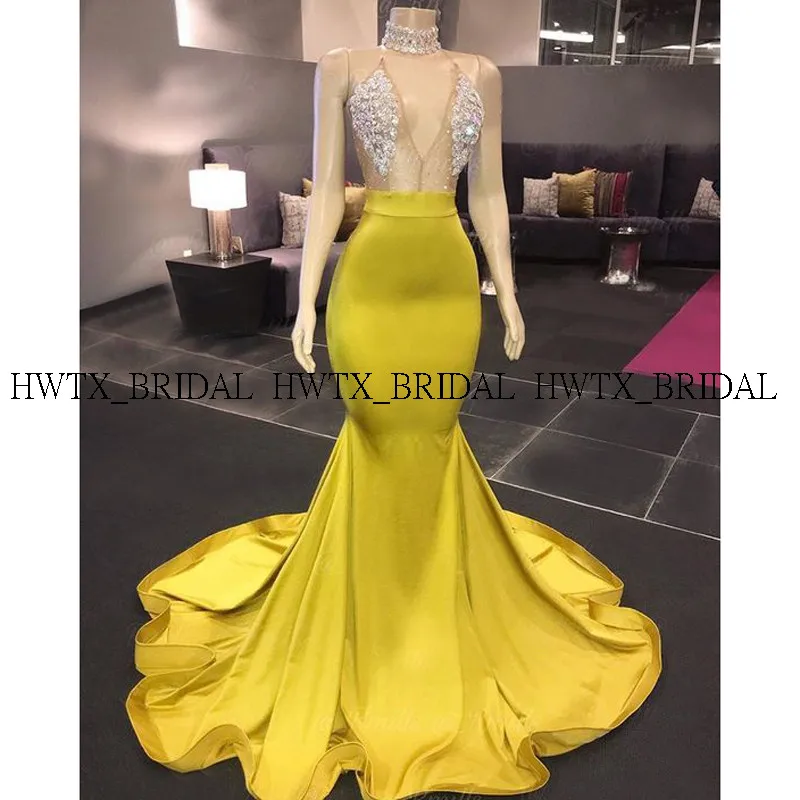 Yellow Long Evening Dress 2020 Sexy Mermaid Crystal Illusion V-Neck African Black Girls Formal Evening Gowns Robe de soiree
Yellow Long Evening Dress 2020 Sexy Mermaid Crystal Illusion V-Neck African Black Girls Formal Evening Gowns Robe de soiree