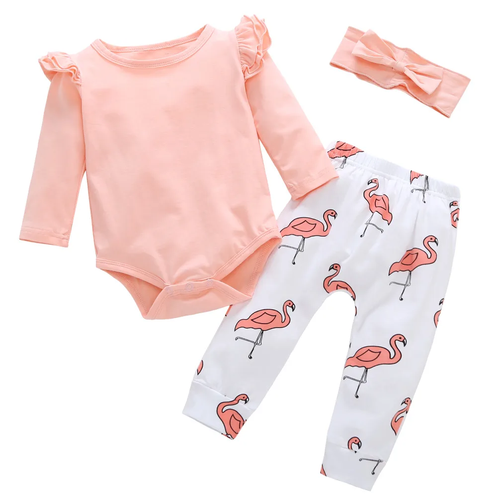 autumn baby girl clothes fashion Flamingo cotton t-shirt+pants+headband kids toddler 3pcs suit newborn baby girls clothing set
autumn baby girl clothes fashion Flamingo cotton t-shirt+pants+headband kids toddler 3pcs suit newborn baby girls clothing set