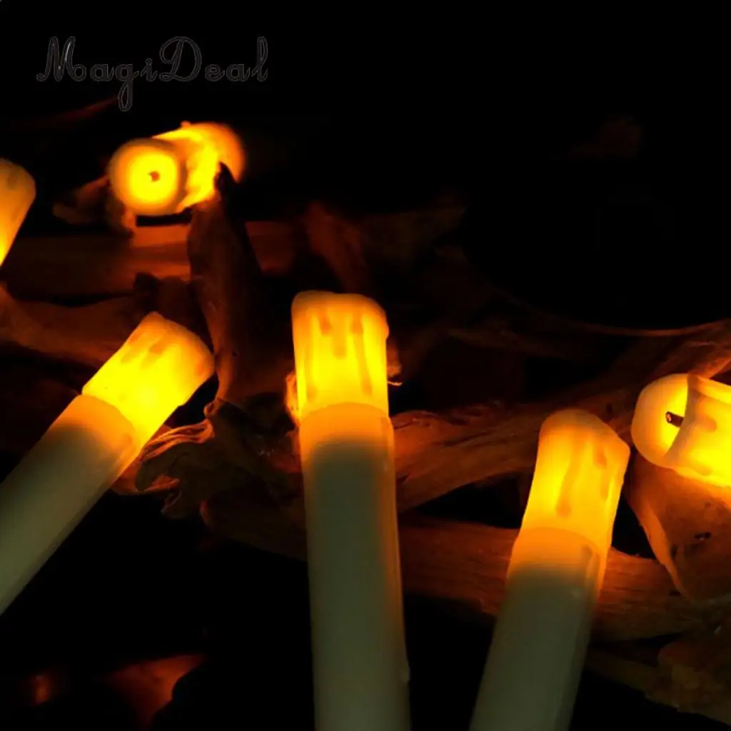MagiDeal 105mm Tall Electric LED Candle Flameless Candle for Party Decor Warm White B