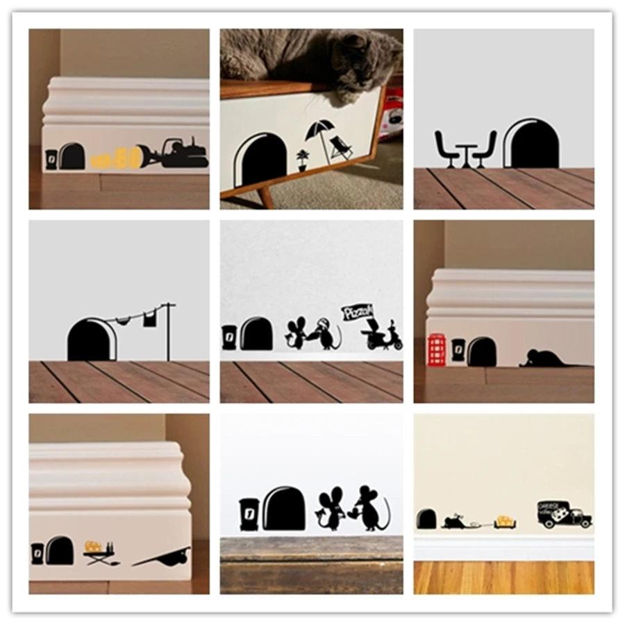 & Funny little mouse rat hole PVC wall stickers Kids Rooms bedroom Wall decals Mural vinyl Art Home decoration Vintage Poster
& Funny little mouse rat hole PVC wall stickers Kids Rooms bedroom Wall decals Mural vinyl Art Home decoration Vintage Poster