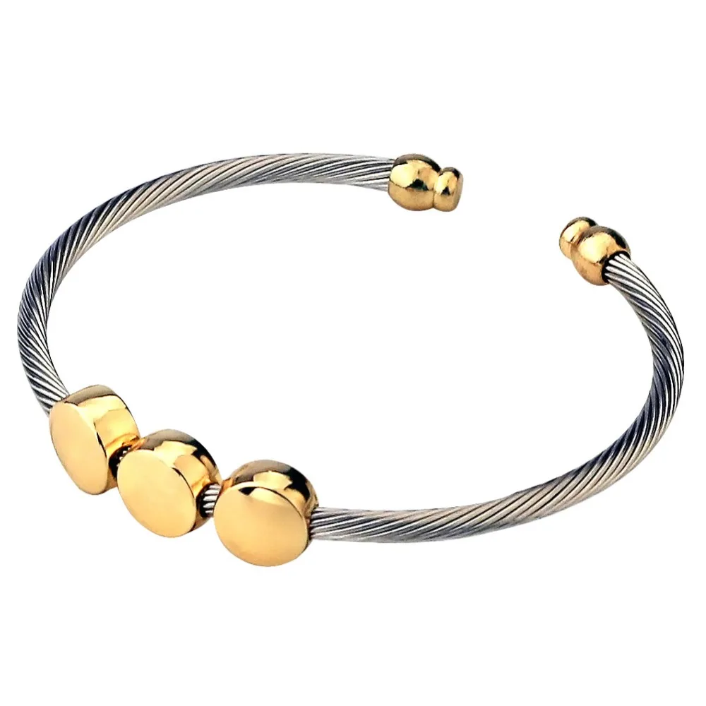 CHRAN Adjustable Stainless Steel Cable Bangles for Women Fashion Gold Color Ladies Jewelry Accessories
CHRAN Adjustable Stainless Steel Cable Bangles for Women Fashion Gold Color Ladies Jewelry Accessories