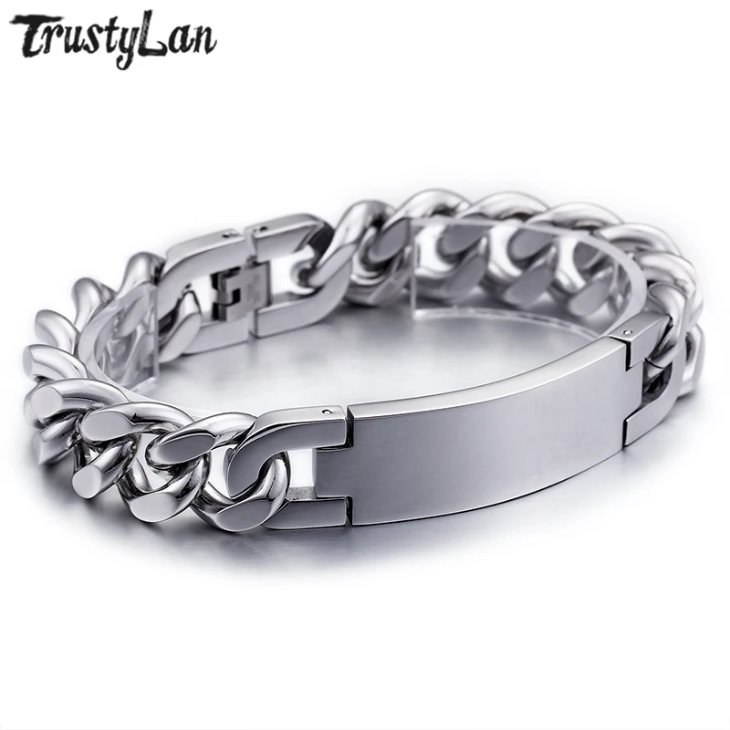 TrustyLan New Punk Rock Men's Bracelets For Men 15MM Chain & Link Glossy Stainless Steel Man ID Bracelet Dropshipping Jewelry
TrustyLan New Punk Rock Men's Bracelets For Men 15MM Chain & Link Glossy Stainless Steel Man ID Bracelet Dropshipping Jewelry
