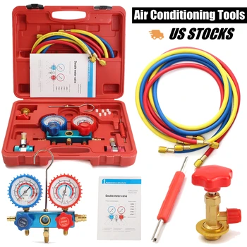 R134A HVAC A/C Refrigeration Kit AC Manifold Gauge Set Auto Service Kit Car Air Conditioning Repair Fluorine Filling Tool
R134A HVAC A/C Refrigeration Kit AC Manifold Gauge Set Auto Service Kit Car Air Conditioning Repair Fluorine Filling Tool