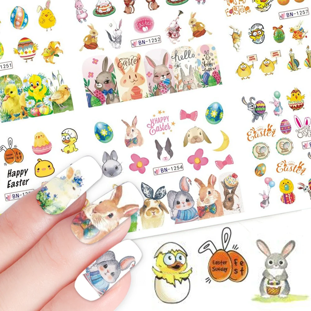 12pcs Cartoon Slider For Nails Water Decal Cute Rabbit Duck Easter Egg Watermark Nail Stickers Manicure Decoration JIBN1249-1260
12pcs Cartoon Slider For Nails Water Decal Cute Rabbit Duck Easter Egg Watermark Nail Stickers Manicure Decoration JIBN1249-1260