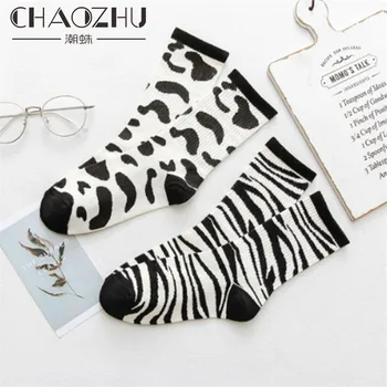 CHAOZHU 2019 Fashion Black White Striped Dots Cow Zebra Pattern Street Snap Fine Cotton Casual Women Socks Photograph Trendy
CHAOZHU 2019 Fashion Black White Striped Dots Cow Zebra Pattern Street Snap Fine Cotton Casual Women Socks Photograph Trendy