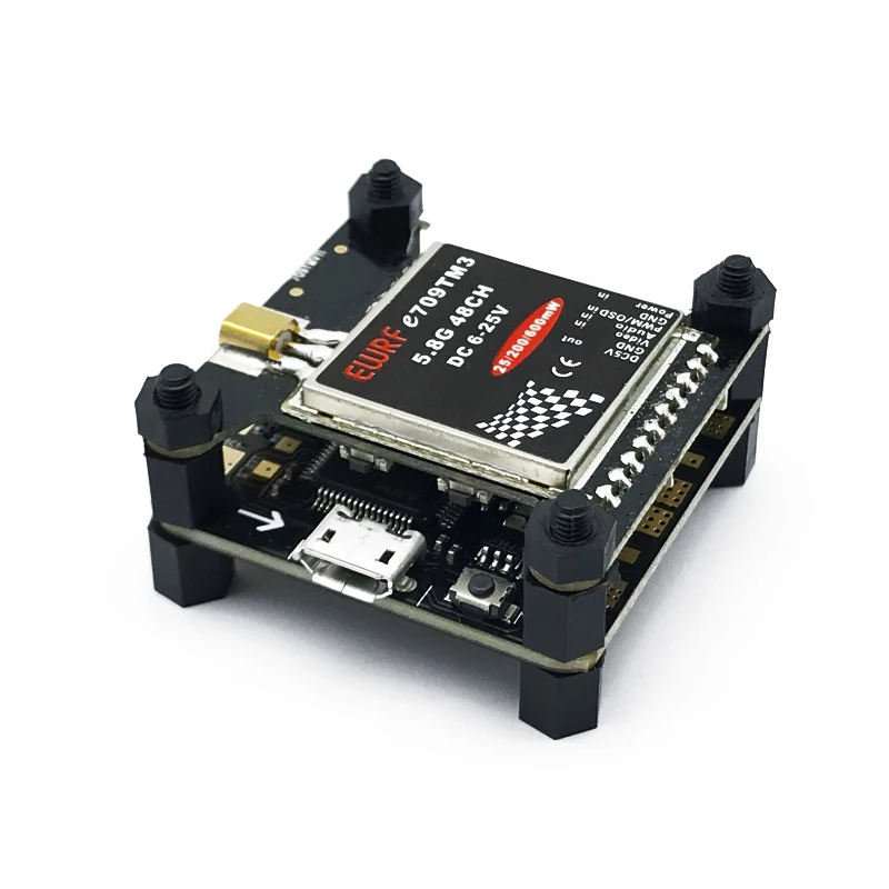 EWRF e709TM3 5.8G FPV OSD Adjustable AV Transmitter 6-25V 48CH With CL Racing F4 Flight Controller V2 AIO OSD BEC Current Sensor
EWRF e709TM3 5.8G FPV OSD Adjustable AV Transmitter 6-25V 48CH With CL Racing F4 Flight Controller V2 AIO OSD BEC Current Sensor