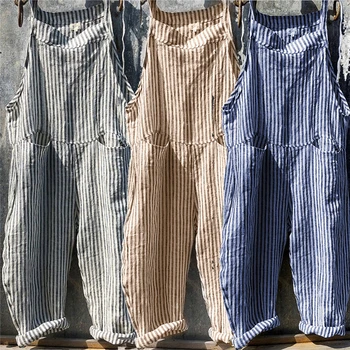 Sexy Women‘s Casual Loose Cotton Linen Pants arrival Striped Jumpsuit Strap Harem Trousers Overalls
Sexy Women‘s Casual Loose Cotton Linen Pants arrival Striped Jumpsuit Strap Harem Trousers Overalls