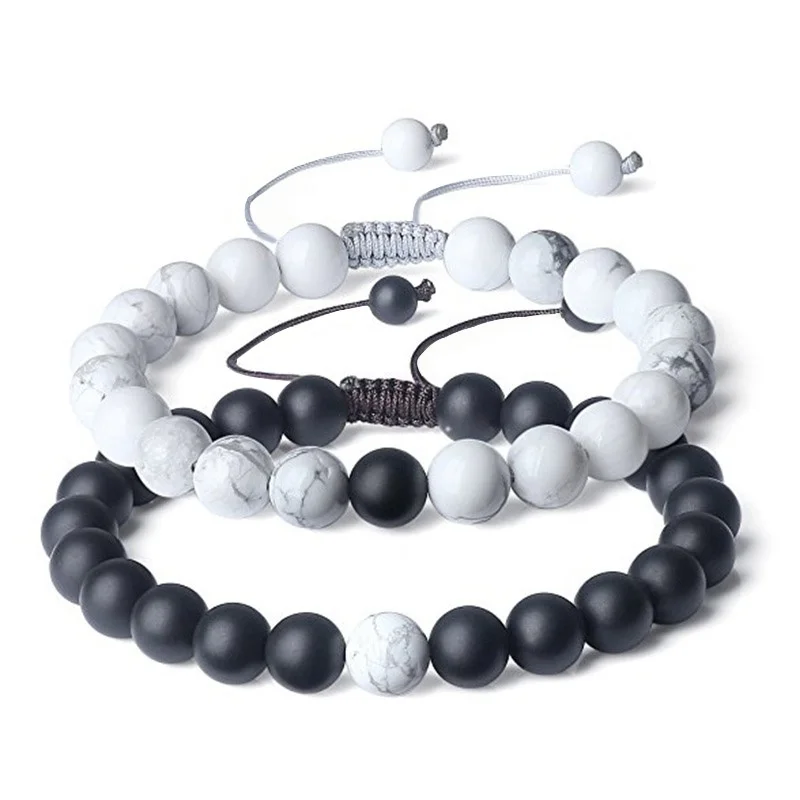8mm Couples Distance Bracelet Classic Natural Stone White and Black Yin Yang Beaded Bracelets for Men Women Braided Friendship
8mm Couples Distance Bracelet Classic Natural Stone White and Black Yin Yang Beaded Bracelets for Men Women Braided Friendship