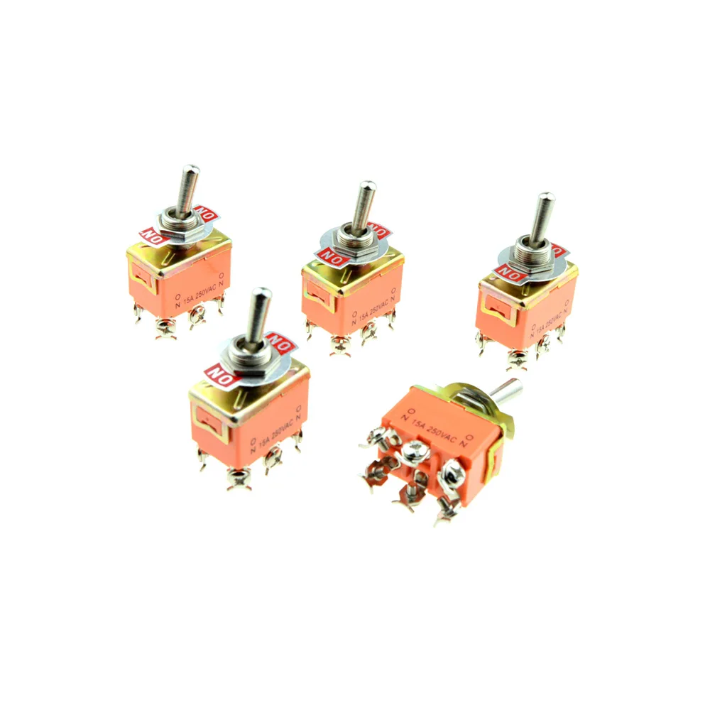 AC 250V 15A DPDT ON-ON 6 Screw Terminals 2 Positions Locking Toggle Switch 12mm Panel Mounting
AC 250V 15A DPDT ON-ON 6 Screw Terminals 2 Positions Locking Toggle Switch 12mm Panel Mounting