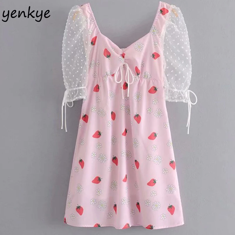 2019 Women Sweet Strawberry Print Summer Dress Romantic Lady Backless Patchwork Short Sleeve A-line Mini Dress Sexy DJF6870
2019 Women Sweet Strawberry Print Summer Dress Romantic Lady Backless Patchwork Short Sleeve A-line Mini Dress Sexy DJF6870