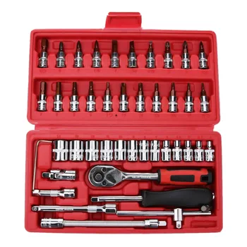 46pcs Combination Tool Set 1/4 Car Repair Accessaries Ratchet Wrench Set Household Hand Tool
46pcs Combination Tool Set 1/4 Car Repair Accessaries Ratchet Wrench Set Household Hand Tool