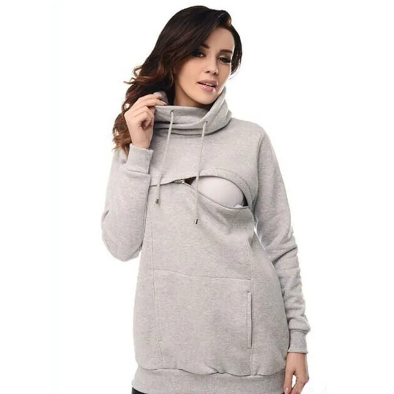 2017 Winter Women Pregnant Breast-feeding Maternity Hoodies Nursing Tops Long Sleeve Turtleneck Sweatshirts Drawstring Clothes
2017 Winter Women Pregnant Breast-feeding Maternity Hoodies Nursing Tops Long Sleeve Turtleneck Sweatshirts Drawstring Clothes