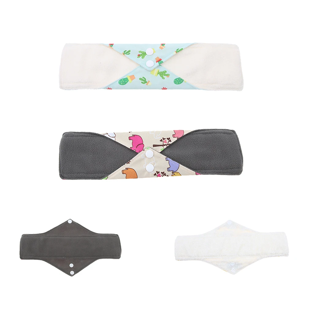 2 Pcs 11.8'' Cloth Menstrual Pad Washable Sanitary Napkins Panty Liner for Heavy flow, Overnight Protect 2 Pcs 11.8'' Cloth Menstrual Pad Washable Sanitary Napkins Panty Liner for Heavy flow, Overnight Protect