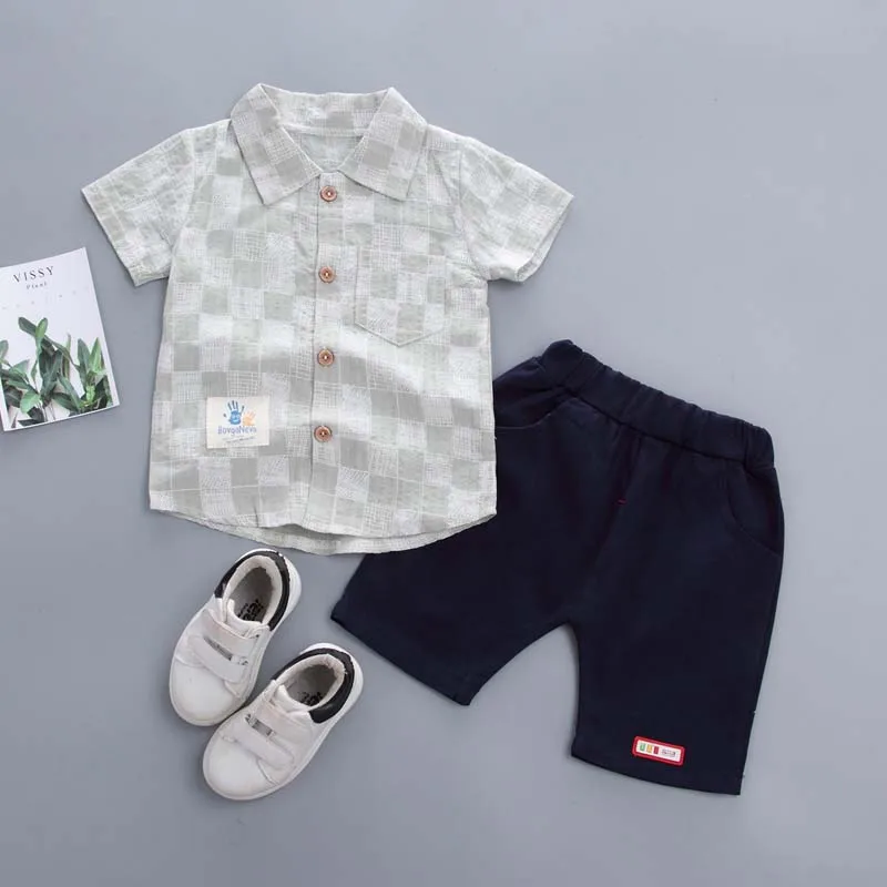 Baby clothes for Boys Short Sleeve Plaid Print T-Shirt Tops+Short Pants Kids Casual Outfits Clothing Sets
Baby clothes for Boys Short Sleeve Plaid Print T-Shirt Tops+Short Pants Kids Casual Outfits Clothing Sets