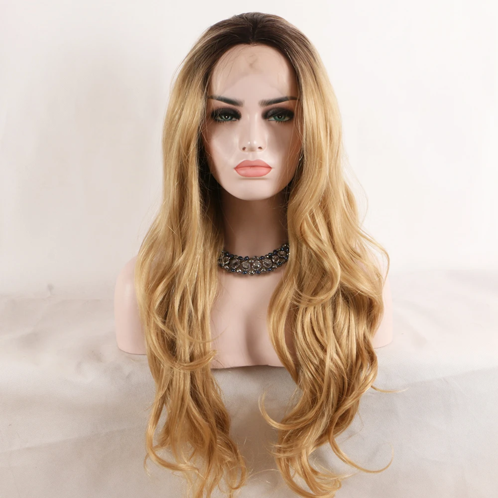 Fantasy Beauty Lace Front ombre blonde Wig 26 inch Long wavy Synthetic Hair Wigs for Women Half Hand Tied 150% Density
Fantasy Beauty Lace Front ombre blonde Wig 26 inch Long wavy Synthetic Hair Wigs for Women Half Hand Tied 150% Density