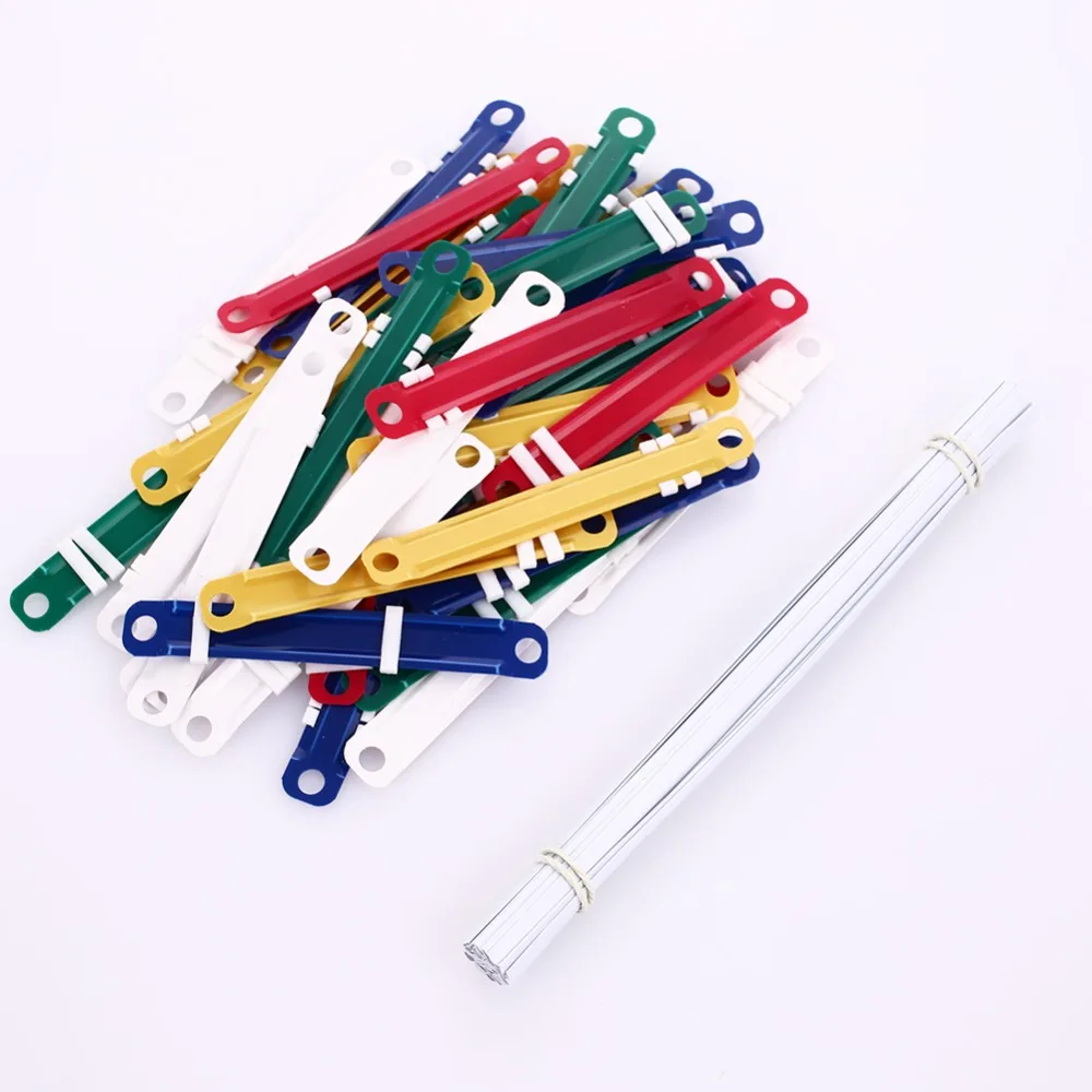 50Pcs/Lot 2 Holes Document Paper Fasteners Plastic Binding Binder Rings