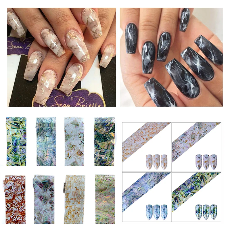 Shellhard Gradient Marble Shell Nail Art Foils Stickers Transfer Decals Tips Decoration Suitable For UV Gel Acrylic Nails
Shellhard Gradient Marble Shell Nail Art Foils Stickers Transfer Decals Tips Decoration Suitable For UV Gel Acrylic Nails