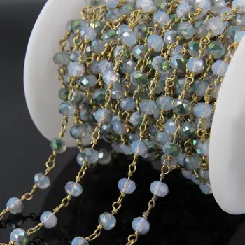 5Meter Titanium Green Blue Glass beads Brass Wire Wrapped Chain,Faceted Rondelle Rosary Chains bracelet Necklace Jewelry Making
5Meter Titanium Green Blue Glass beads Brass Wire Wrapped Chain,Faceted Rondelle Rosary Chains bracelet Necklace Jewelry Making