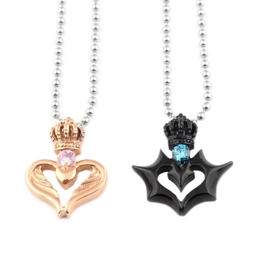 Her King & His Queen Clown Couple Necklace Devil Angel Crystal Pendant Necklaces Boy Girl Valentine's Day Gift Jewelry
Her King & His Queen Clown Couple Necklace Devil Angel Crystal Pendant Necklaces Boy Girl Valentine's Day Gift Jewelry