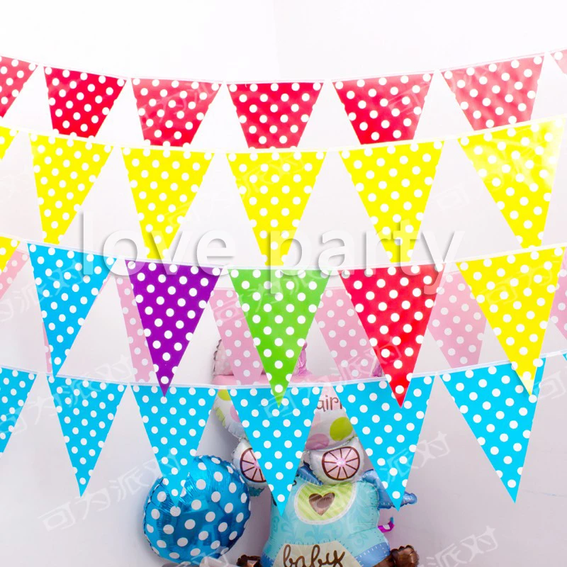 blue pink red yellow black green polka dot hanging Birthday Party Paper Flags Decoration bunting Baby Shower Banners Supplies
blue pink red yellow black green polka dot hanging Birthday Party Paper Flags Decoration bunting Baby Shower Banners Supplies
