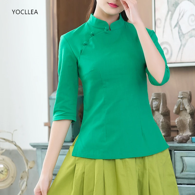 Women Blouses Summer style Casual Shirts blusa feminina Tops Female Linen solid Cheongsam Tops femme Half Sleeve Shirts Work OL
Women Blouses Summer style Casual Shirts blusa feminina Tops Female Linen solid Cheongsam Tops femme Half Sleeve Shirts Work OL