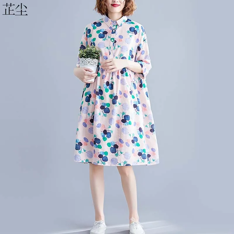 Vintage Summer Dress Women Plus Size Short Sleeve Polka Dot Dress Robe Femme Loose Casual Cotton A Line Midi Dress Vestidos 2019
Vintage Summer Dress Women Plus Size Short Sleeve Polka Dot Dress Robe Femme Loose Casual Cotton A Line Midi Dress Vestidos 2019