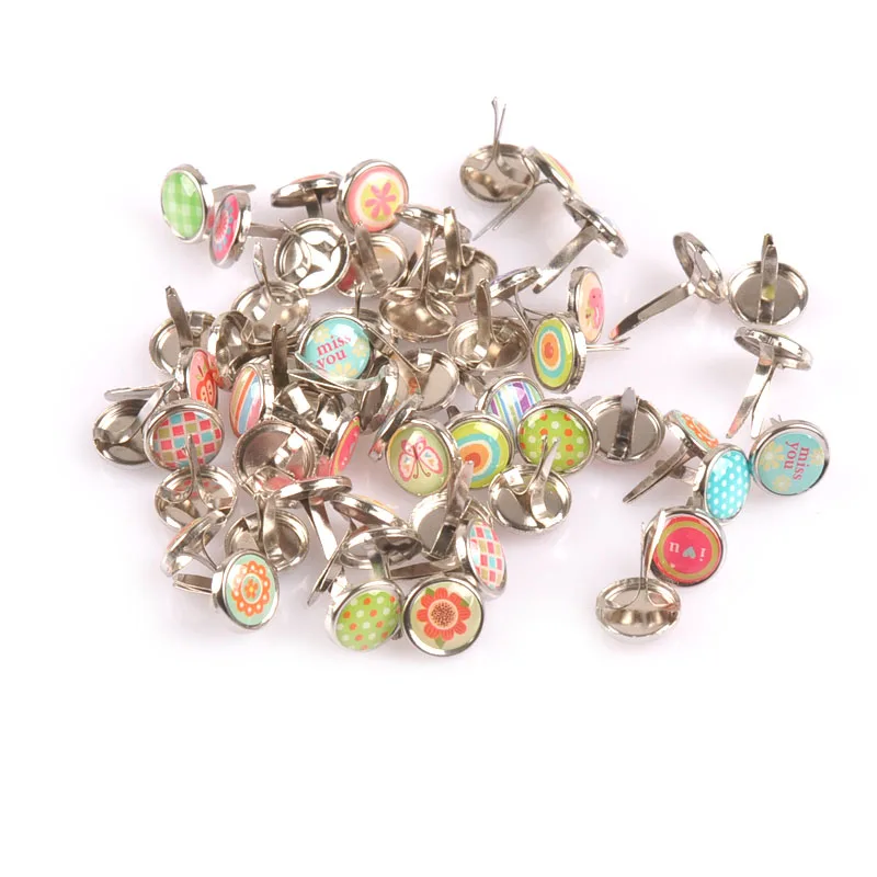 Handmade Metal Embellishments Fastener Mix Pattern Round Brads DIY Crafts Scrapbooking Accessories 9.5x11mm 50PCs C1927
Handmade Metal Embellishments Fastener Mix Pattern Round Brads DIY Crafts Scrapbooking Accessories 9.5x11mm 50PCs C1927